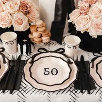 Piatto di Carta 18cm Hello 50 "Elegant Milestone" 6pz Elegant Milestone Birthday