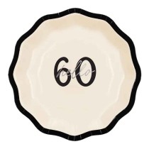 Piatto di Carta 18cm Hello 60 "Elegant Milestone" 6pz Elegant Milestone Birthday