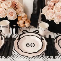 Piatto di Carta 18cm Hello 60 "Elegant Milestone" 6pz Elegant Milestone Birthday