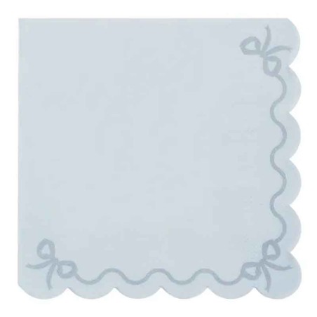 Tovagliolo di Carta Celeste Nuvola Pastello con Fiocchetti 12pz Festa Tema Macaron