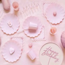 Tovagliolo di Carta Cipria Pastello con Fiocchetti 12pz Festa Tema Macaron