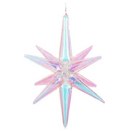 Palloncino in Foil 31" Stella a 12 Punte Iridescente 3D "Star" Stelle 3D