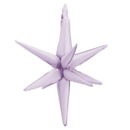 Palloncino in Foil 31" Stella a 12 Punte Lilla Pastello 3D "Star" Stelle 3D