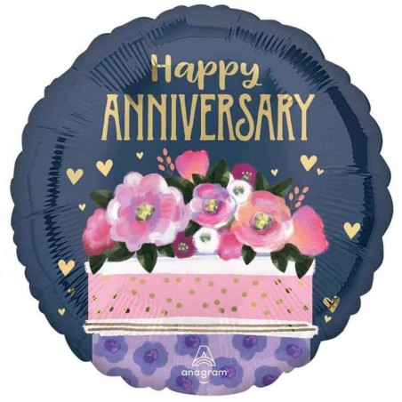 Palloncino in Foil 18" Anniversario "Happy Anniversary" Anniversario