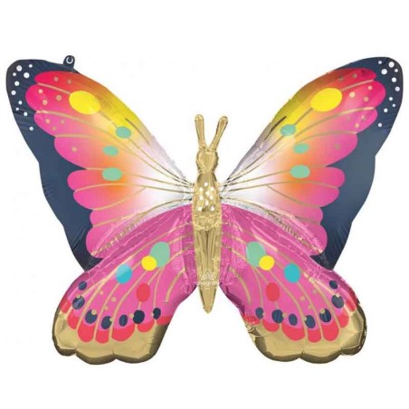Palloncino in Foil 30" Super Shape Farfalla Multicolor Animali (Insetti)