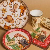 Bicchiere di Carta 250ml Country Western 6pz Festa Tema Country