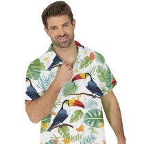Camicia Tropicale con Foglie e Tucani Taglia L Accessori Persona Tropicali