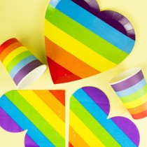 Piatto di Carta 22cm Cuore Arcobaleno "Rainbow Heart" 6pz Pride