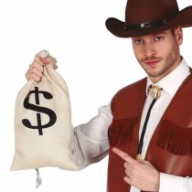 Borsa di Tela Porta Soldi da Cowboy "Wild West Bank" Festa Tema Country