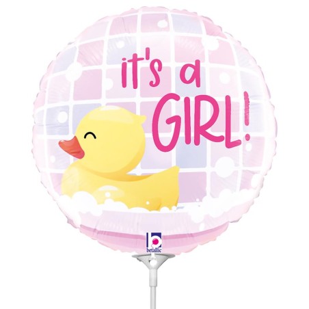 Palloncino in Foil 9" Mini Shape Paperella "It's a Girl!" Nascita e Battesimo Grabo