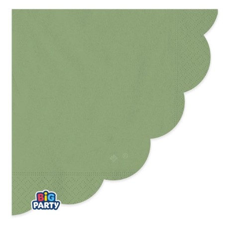 Tovagliolo di Carta Ø33cm Smerlato Wavy Verde Salvia 16pz Verde Salvia "Sage Green"