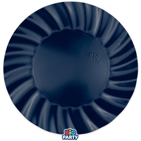 Piatto di Carta 30cm Smerlato Wavy Blu Notte "Blue Navy" 6pz Blu Notte "Blue Navy"