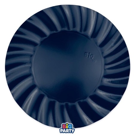 Piatto di Carta 25cm Smerlato Wavy Blu Notte "Blue Navy" 6pz Blu Notte "Blue Navy"