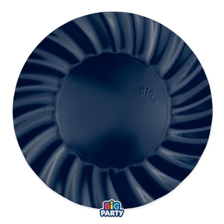 Piatto di Carta 20cm Smerlato Wavy Blu Notte "Blue Navy" 6pz Blu Notte "Blue Navy"