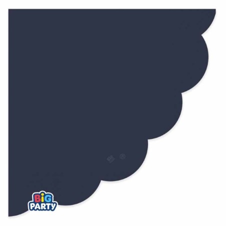 Tovagliolo di Carta Ø33cm Smerlato Wavy Blu Notte "Blue Navy" 16pz Blu Notte "Blue Navy"