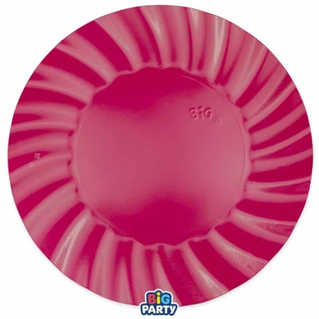 Piatto di Carta 30cm Smerlato Wavy Cherry 6pz Fucsia "Hot Pink"