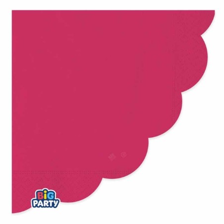 Tovagliolo di Carta Ø33cm Smerlato Wavy Cherry 16pz Fucsia "Hot Pink"