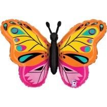 Palloncino in Foil 30" Super Shape Farfalla "Colorful Butterfly" Animali Grabo