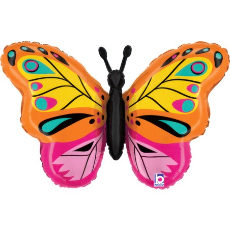 Palloncino in Foil 30" Super Shape Farfalla "Colorful Butterfly" Animali Grabo