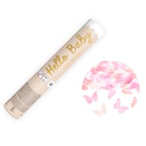Cannon Sparacoriandoli Farfalla Rosa "Hello Baby Girl" 20cm Sparacoriandoli Eventi