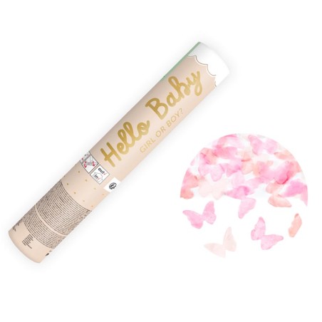 Cannon Sparacoriandoli Farfalla Rosa "Hello Baby Girl" 20cm Sparacoriandoli Eventi
