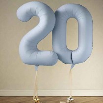 Palloncino in Foil 39" Numero 2 Celeste Nuvola Satinato Numeri Grandi Celeste Nuvola