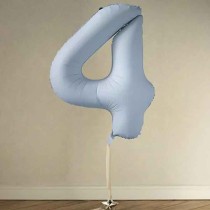 Palloncino in Foil 39" Numero 4 Celeste Nuvola Satinato Numeri Grandi Celeste Nuvola