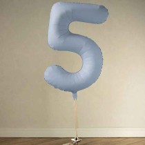 Palloncino in Foil 39" Numero 5 Celeste Nuvola Satinato Numeri Grandi Celeste Nuvola