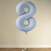 Palloncino in Foil 39" Numero 8 Celeste Nuvola Satinato Numeri Grandi Celeste Nuvola
