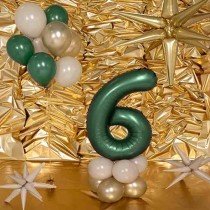 Palloncino in Foil 39" Numero 6 Verde Smeraldo Satinato Numeri Grandi Verde Smeraldo