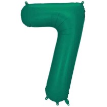 Palloncino in Foil 39" Numero 7 Verde Smeraldo Satinato Numeri Grandi Verde Smeraldo