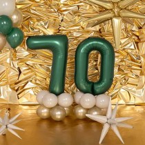 Palloncino in Foil 39" Numero 7 Verde Smeraldo Satinato Numeri Grandi Verde Smeraldo