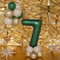 Palloncino in Foil 39" Numero 7 Verde Smeraldo Satinato Numeri Grandi Verde Smeraldo