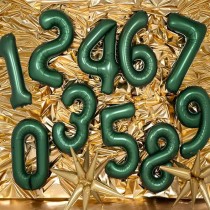 Palloncino in Foil 39" Numero 8 Verde Smeraldo Satinato Numeri Grandi Verde Smeraldo