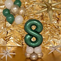 Palloncino in Foil 39" Numero 8 Verde Smeraldo Satinato Numeri Grandi Verde Smeraldo