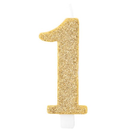 Candelina 9.5cm Oro Bio Glitter N.1 Bio Glitter Oro 9.5cm