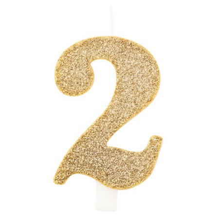 Candelina 9.5cm Oro Bio Glitter N.2 Bio Glitter Oro 9.5cm