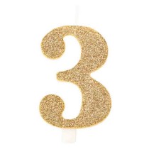 Candelina 9.5cm Oro Bio Glitter N.3 Bio Glitter Oro 9.5cm