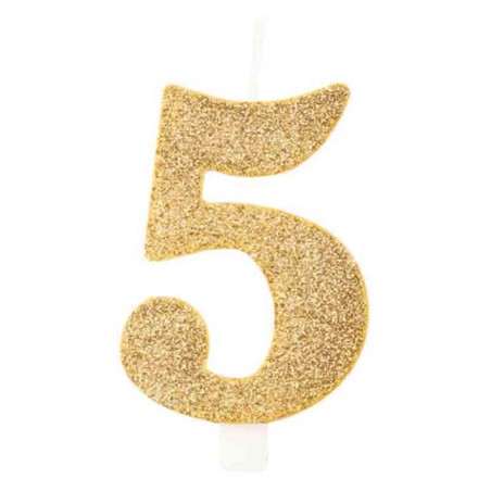 Candelina 9.5cm Oro Bio Glitter N.5 Bio Glitter Oro 9.5cm