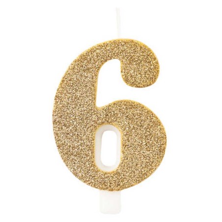 Candelina 9.5cm Oro Bio Glitter N.6 Bio Glitter Oro 9.5cm