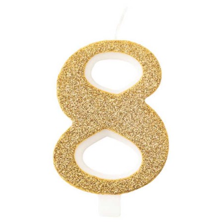 Candelina 9.5cm Oro Bio Glitter N.8 Bio Glitter Oro 9.5cm