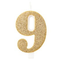 Candelina 9.5cm Oro Bio Glitter N.9 Bio Glitter Oro 9.5cm