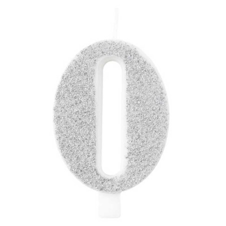 Candelina 9.5cm Argento Bio Glitter N.0 Bio Glitter Argento 9.5cm