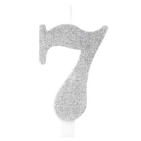 Candelina 9.5cm Argento Bio Glitter N.7 Bio Glitter Argento 9.5cm