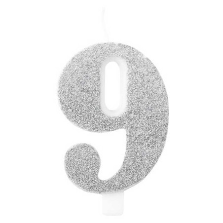 Candelina 9.5cm Argento Bio Glitter N.9 Bio Glitter Argento 9.5cm
