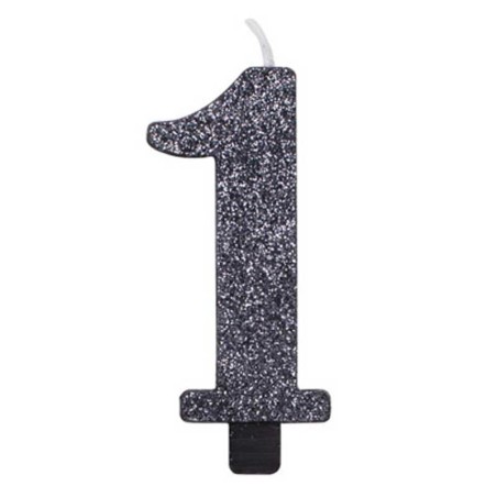 Candelina 9.5cm Nero Bio Glitter N.1 Bio Glitter Nero 9.5cm