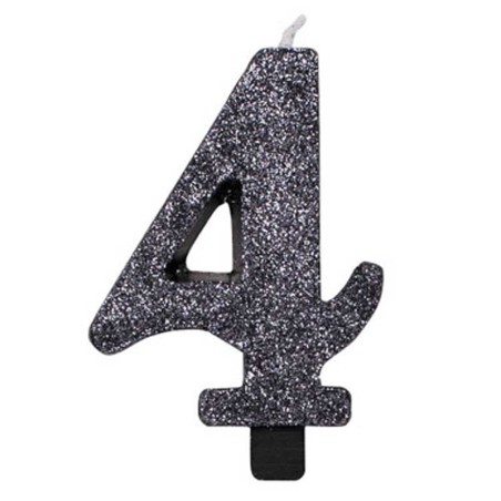 Candelina 9.5cm Nero Bio Glitter N.4 Bio Glitter Nero 9.5cm