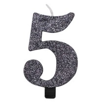 Candelina 9.5cm Nero Bio Glitter N.5 Bio Glitter Nero 9.5cm