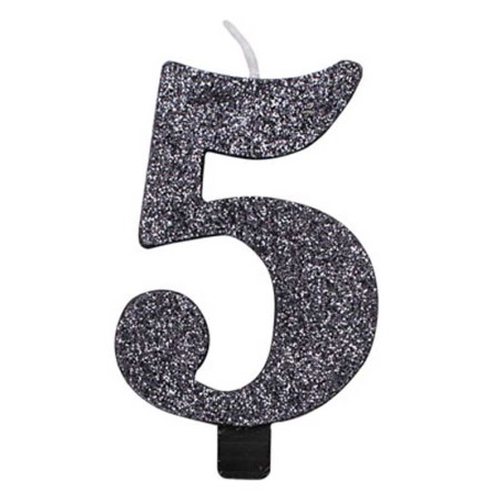 Candelina 9.5cm Nero Bio Glitter N.5 Bio Glitter Nero 9.5cm