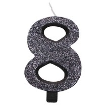 Candelina 9.5cm Nero Bio Glitter N.8 Bio Glitter Nero 9.5cm